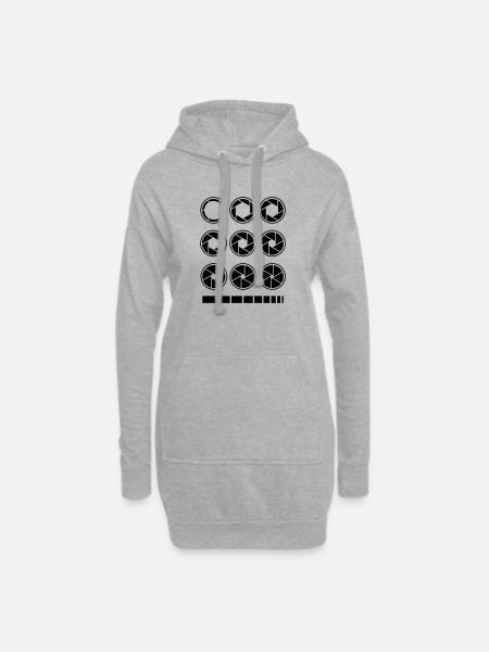 Blende Belichtungszeit Kamera Fotografie - Hoodie-Kleid - Grau meliert