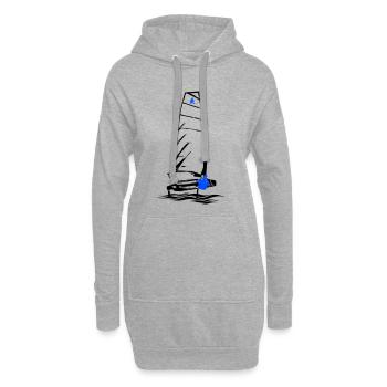Foiling Moth Segelboot Foilsegeln Segeljolle Motte - Hoodie-Kleid - Grau meliert - Vorne