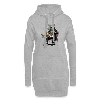 Horn Orchester Konzertratte im Smoking - Hoodie-Kleid - Grau meliert - Vorne