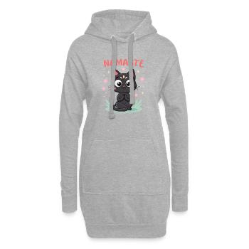 Namaste Chat Zen - Sweat-shirt à capuche long Femme - gris chiné - Devant