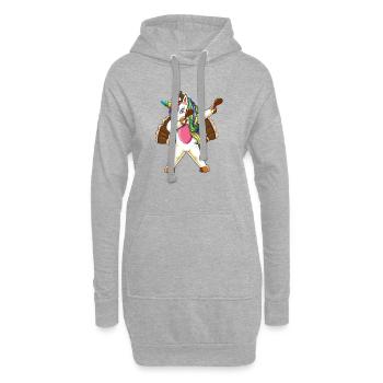 Einhorn-Thanksgiving-Turkey-Tanzkunst abtupfen - Hoodie-Kleid - Grau meliert - Vorne
