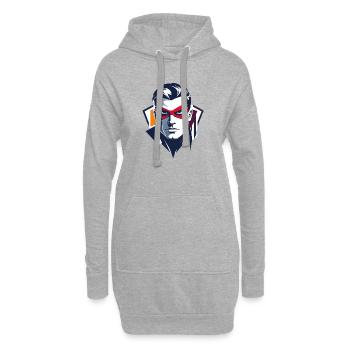 Héros Portrait Personnage de super-héros de la bande dessinée Red Mask - Sweat-shirt à capuche long Femme - gris chiné - Devant