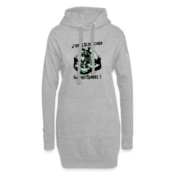 J'IRAI SCRATCHER SUR VOS TOMBES ! - Sweat-shirt à capuche long Femme - gris chiné - Devant