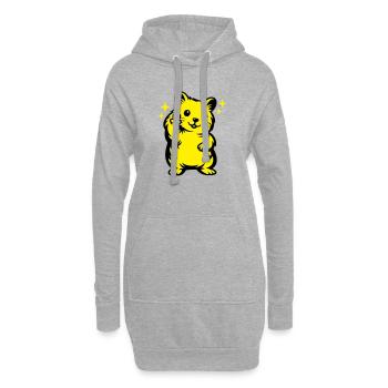 Hamster Cartoon - Hoodie-Kleid - Grau meliert - Vorne