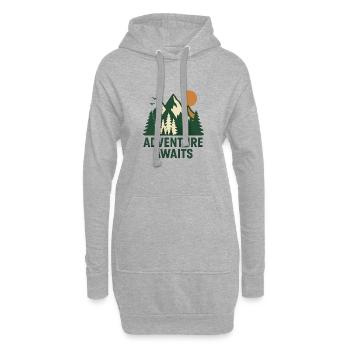 Abenteuerwald Berglandschaft - Hoodie-Kleid - Grau meliert - Vorne