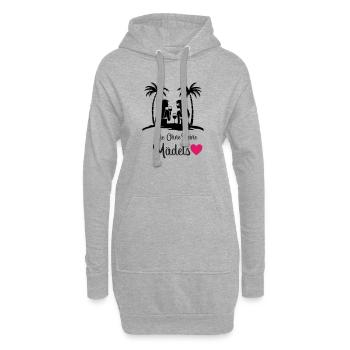 Jamais sans le cœur de mes filles - Sweat-shirt à capuche long Femme - gris chiné - Devant