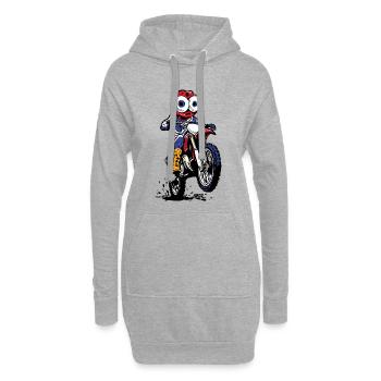 Mud Monster Moto Rider Motocross - Hoodie-Kleid - Grau meliert - Vorne