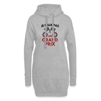 Je peux pas, j'ai Grand Prix, Humour course - Sweat-shirt à capuche long Femme - gris chiné - Devant