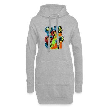 Portugal Küste - Hoodie-Kleid - Grau meliert - Vorne