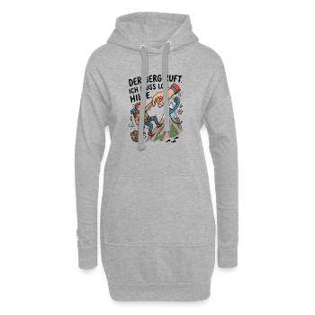 Berg ruft Hilfe Klettern Humor - Hoodie-Kleid - Grau meliert - Vorne