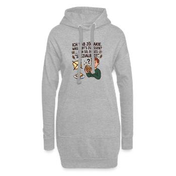 Zöliakie Brot Humor glutenfrei Spruch - Hoodie-Kleid - Grau meliert - Vorne
