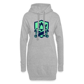 Lotus Bambus Wappen Logo - Hoodie-Kleid - Grau meliert - Vorne