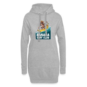 Bananen-Surfclub-Affe - Hoodie-Kleid - Grau meliert - Vorne