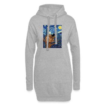 Midnight City Katzenbaumhaus - Hoodie-Kleid - Grau meliert - Vorne