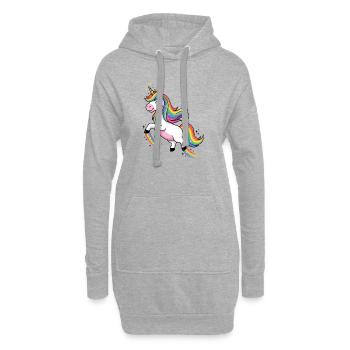 Rainbow Unicorn Parade - Hoodie Dress - heather grey - Front