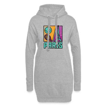 Paris Tennis Turnier Shirt, Retro Tennis - Hoodie-Kleid - Grau meliert - Vorne