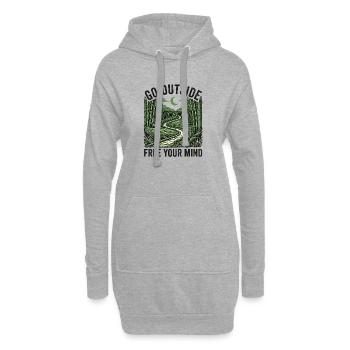 Go Outside Free Your Mind - Hoodie-Kleid - Grau meliert - Vorne