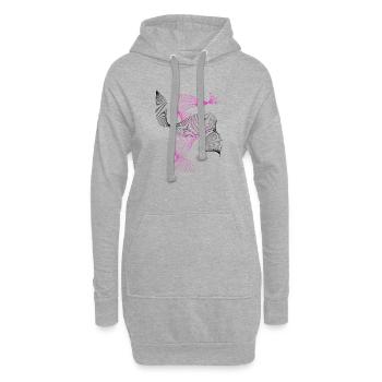 Abstrait Spirale Rose Néon - Sweat-shirt à capuche long Femme - gris chiné - Devant