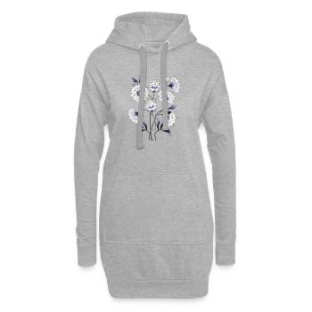 Fleur - Sweat-shirt à capuche long Femme - gris chiné - Devant