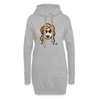 Vierge grande - Sweat-shirt à capuche long Femme - gris chiné - Devant