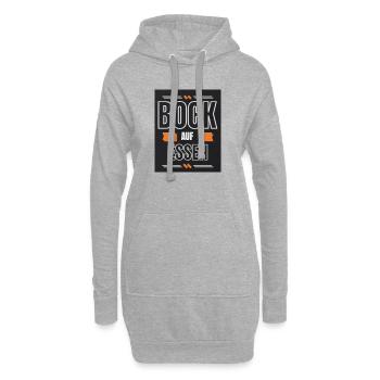 Bock auf Essen - Hoodie-Kleid - Grau meliert - Vorne