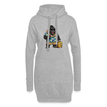 Urlaubs Gorilla Hawaii Hemd - Hoodie-Kleid - Grau meliert - Vorne