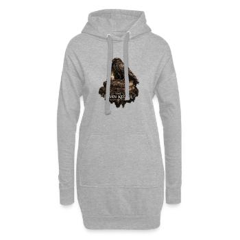 Der Rabenhüter - Hoodie-Kleid - Grau meliert - Vorne