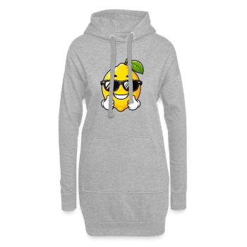 Mignon citron cartoon avec un pouce levé - Sweat-shirt à capuche long Femme - gris chiné - Devant