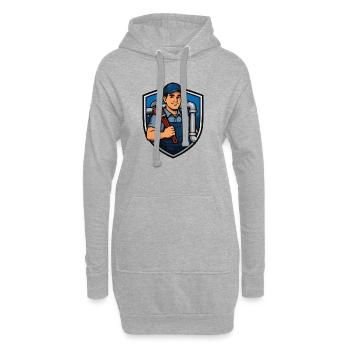 Héros sanitaire avec clé à molette - Sweat-shirt à capuche long Femme - gris chiné - Devant