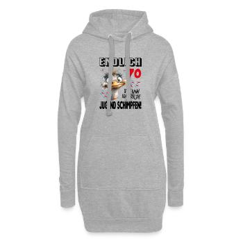 Endlich 70: Strauß Vogel Geburtstag Birthday - Hoodie-Kleid - Grau meliert - Vorne