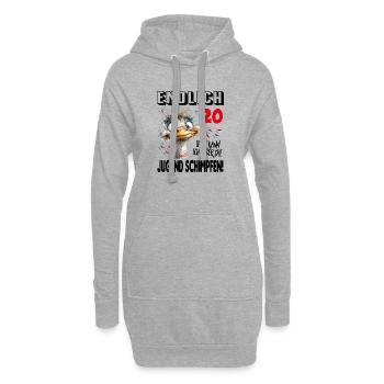 Endlich 20: Strauß Vogel Geburtstag Birthday - Hoodie-Kleid - Grau meliert - Vorne
