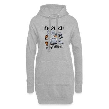 Geburtstag Ente Gut Alles Gut 80 Jahre Comic - Hoodie-Kleid - Grau meliert - Vorne