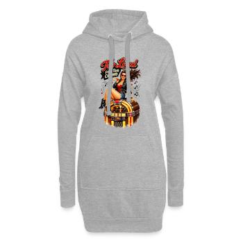 Pin-up rockabilly : trop bruyant pour la foule - Sweat-shirt à capuche long Femme - gris chiné - Devant
