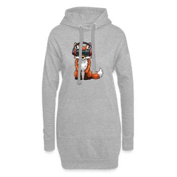 Fuchs VR Gamer Virtual Reality Comic Cool - Hoodie-Kleid - Grau meliert - Vorne