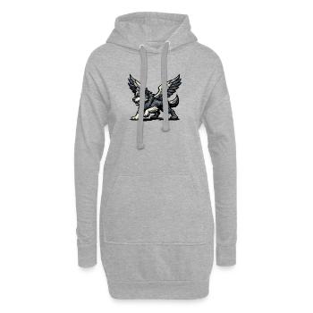 Winged Wolf Majestic - Hoodie Dress - heather grey - Front