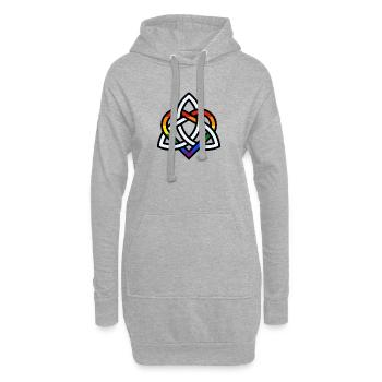 Noeud celtique - Coeur d’arc-en-ciel - Sweat-shirt à capuche long Femme - gris chiné - Devant