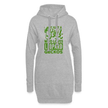 Gecko - Amphibie Tier - Hoodie-Kleid - Grau meliert - Vorne