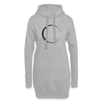 Symbole cercle de grunge forme - Sweat-shirt à capuche long Femme - gris chiné - Devant