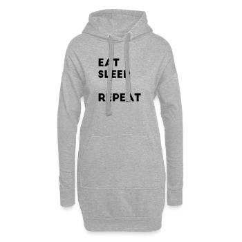 Remplissez Eat Sleep Repeat en disant le modèle de texte - Sweat-shirt à capuche long Femme - gris chiné - Devant