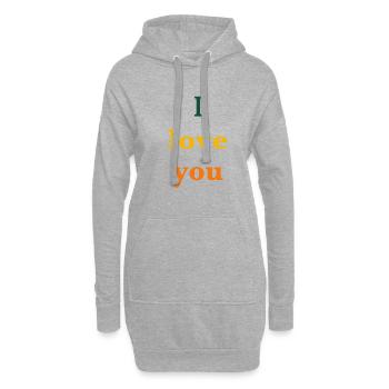 Je t'aime - Sweat-shirt à capuche long Femme - gris chiné - Devant