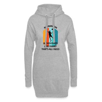 Badminton Badminton Badminton Player Chocolat - Sweat-shirt à capuche long Femme - gris chiné - Devant