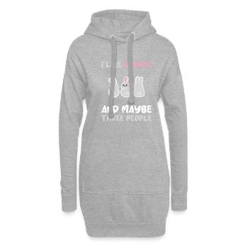 J’aime les lapins et peut-être 3 personnes introverties - Sweat-shirt à capuche long Femme - gris chiné - Devant