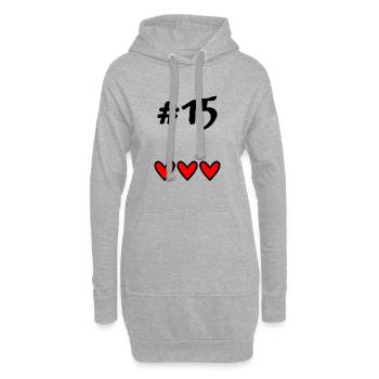 15. 15 JAHRE. 15-jähriges JUBILÄUM. GEBURTSTAG 15 JAHRE. - Hoodie-Kleid - Grau meliert - Vorne