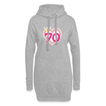 70. Geburtstag Prinzessin Krone - Hoodie-Kleid - Grau meliert - Vorne