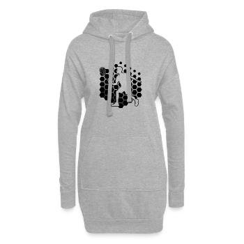 Squash Badmintonspieler Badminton Damen Federball - Hoodie-Kleid - Grau meliert - Vorne