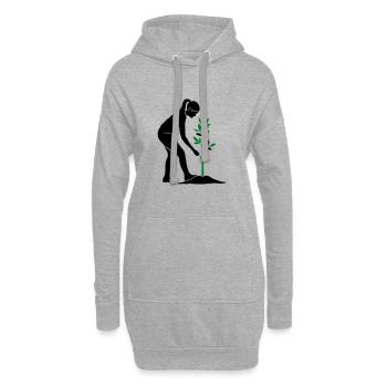 Baum Pflanzen Naturschutz - Hoodie-Kleid - Grau meliert - Vorne