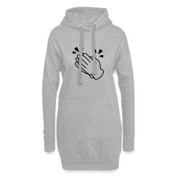Emoji Applaus Skizze schwarz - Hoodie-Kleid - Grau meliert - Vorne