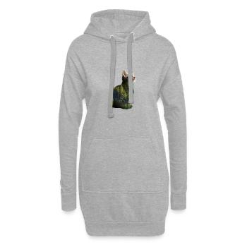 Doppelbelichtung Tiere Katze Natur - Geschenkidee - Hoodie-Kleid - Grau meliert - Vorne