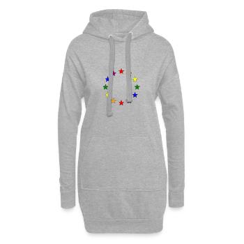 Drapeau arc-en-ciel pour l’Europe - Sweat-shirt à capuche long Femme - gris chiné - Devant