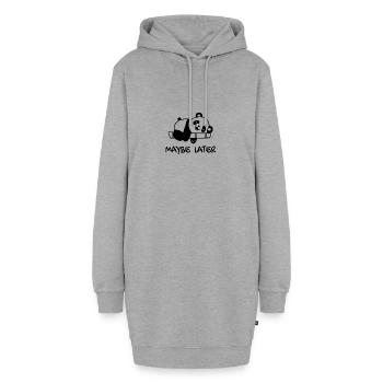Panda Design Lustig Lazy Relax Design Spruch - Hoodie-Kleid - Grau meliert - Vorne